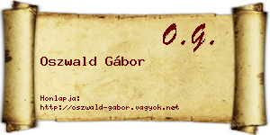 Oszwald Gábor névjegykártya